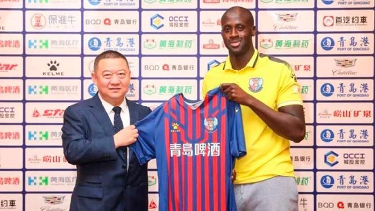 Touré Yaya, presented like new player of the Qingdao Huanghai