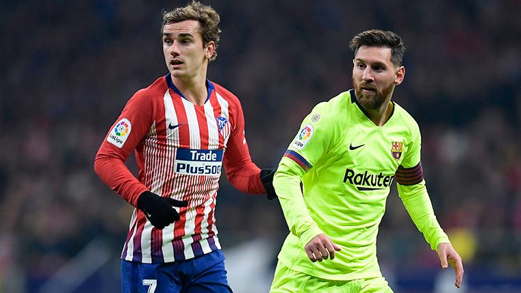 Antoine Griezmann and Leo Messi, during an Athletic-Barça