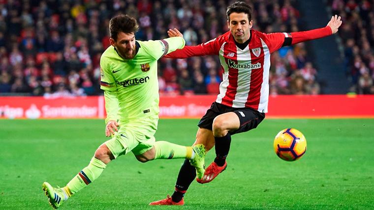 Leo Messi in a party of the FC Barcelona against the Athletic Club