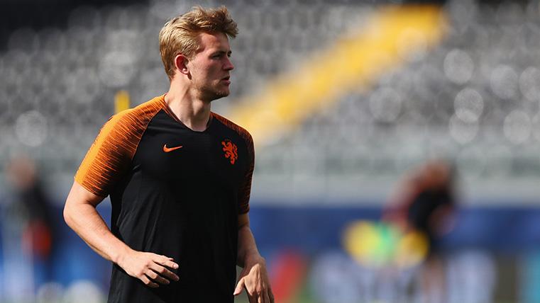 Matthijs de Ligt, durante un entrenamiento con la selección de Holanda