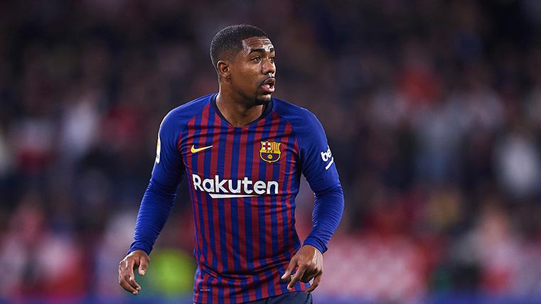 Malcom, during a party with the FC Barcelona this last campaign