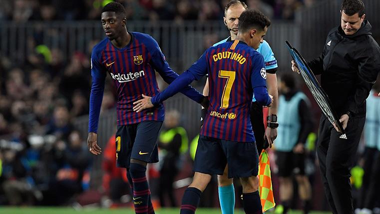 Coutinho Changes  by Dembélé in a party