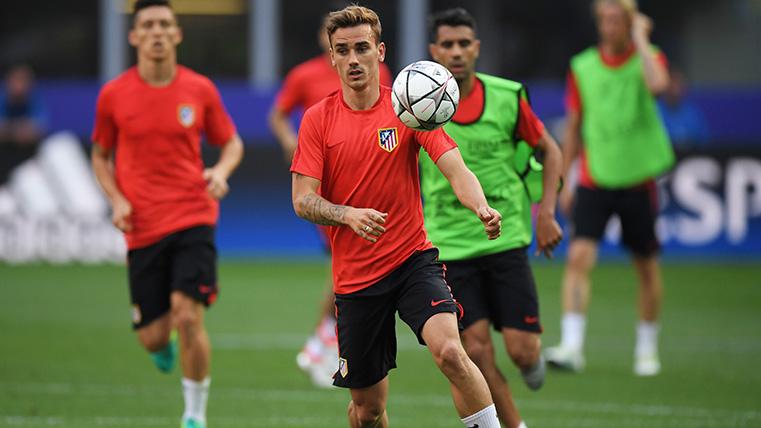Antoine Griezmann, during a training with the Athletic of Madrid