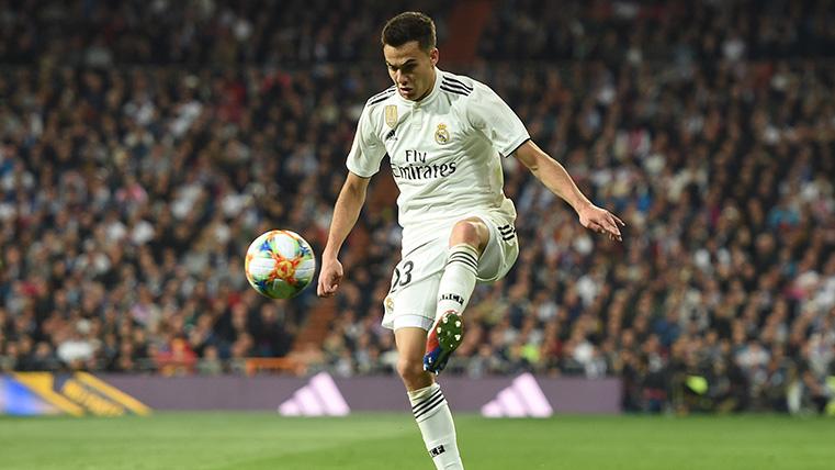 Sergio Reguilón, during a party with the Real Madrid