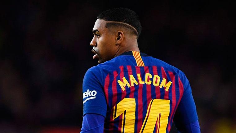 Malcom, during a match with Barcelona