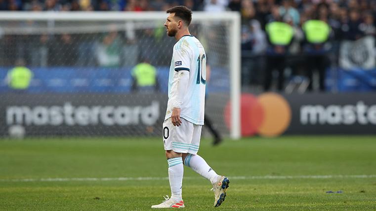 Leo Messi en el partido contra Chile de la Copa América