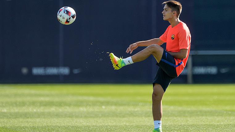 Denis Suárez, during a training with the FC Barcelona