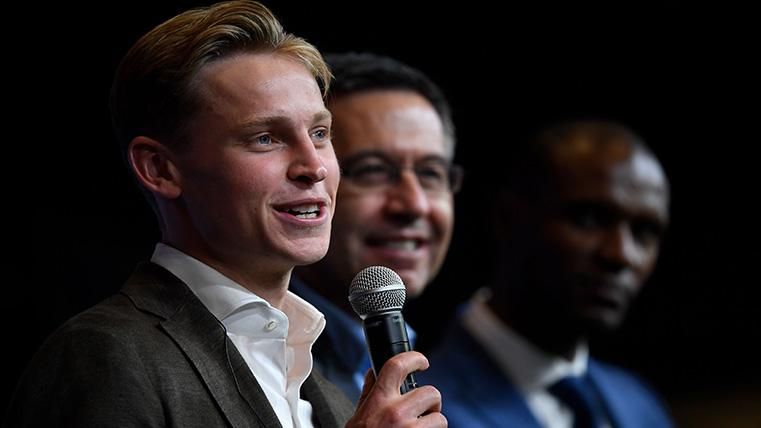 Frenkie Of Jong, during his press conference of presentation in the Barça