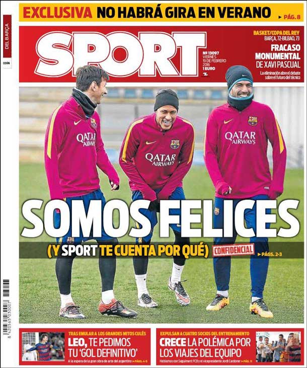 Cover sport: we are happy