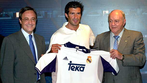 Según revela el periodista josé maría garcia, caja madrid ayudó a florentino pérez para que fichase a luis figo para el real madrid