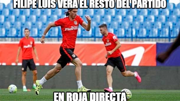 La roja de filipe luis y la dureza del atlético, lo mejor del mejor meme del fc barcelona atlético de madrid
