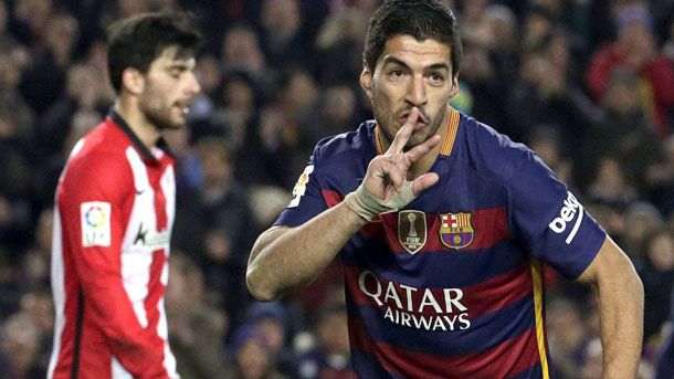 The Uruguayan forward marked three goals against the athletic in the camp nou