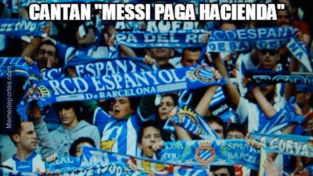 The best memes of the party between fc barcelona and espnayol has left us the pitada and the canticos against read messi and the new equipación of the blanquiazules