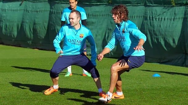 Iniesta, puyol, song and montoya incorporate  to the group