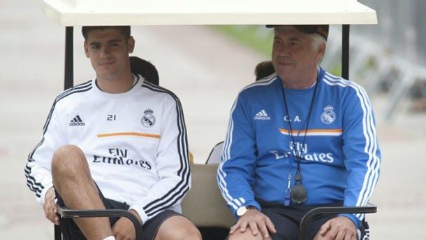 Discussion of morata with ancelotti in the real madrid