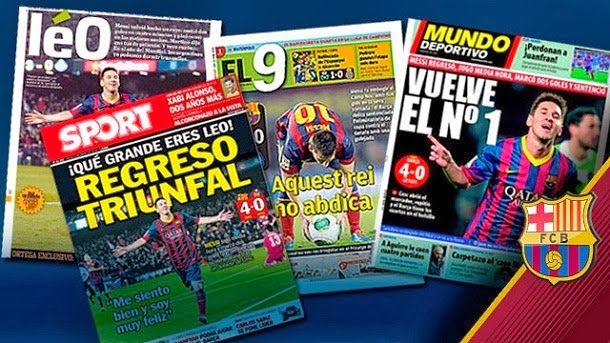 The return of read messi, in the international press