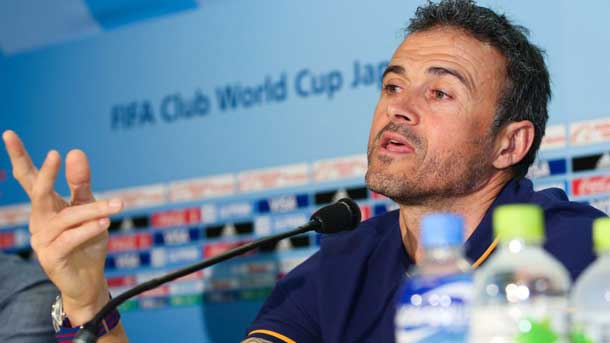 Press conference of luis enrique previous to the fc barcelona river plate