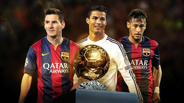 Messi, Christian and neymar are the elected for the balloon of gold 2015