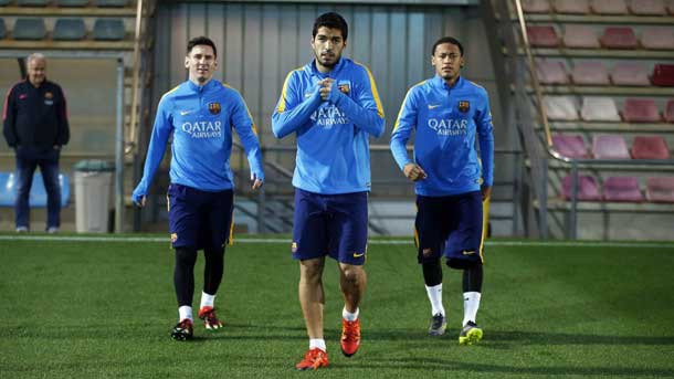 The ones of luis enrique went back to train  this Friday in the ciutat esportiva