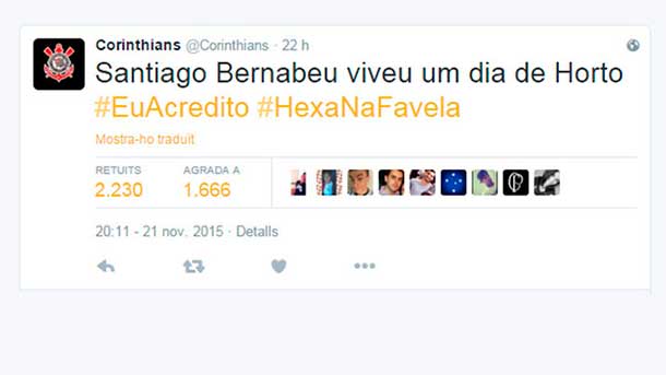 The Brazilians laughed  of the madrid through his twitter