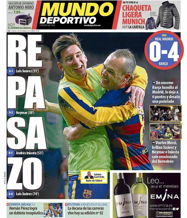 Cover of the periodic sportive world, Sunday 22 November 2015