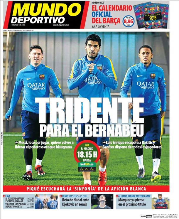 Cover of the periodic sportive world, Saturday 21 November 2015
