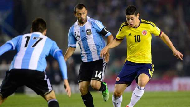 Mascherano Won the game to james rodríguez in the colombia Argentinian (0 1)