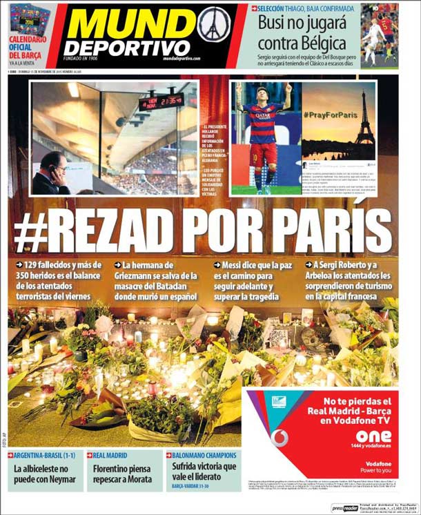 Cover of the periodic sportive world, Sunday 15 November 2015