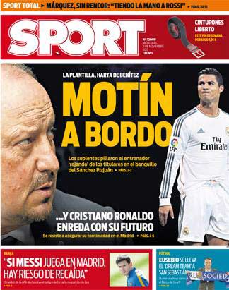 Cover of the newspaper sport, Wednesday 11 November 2015