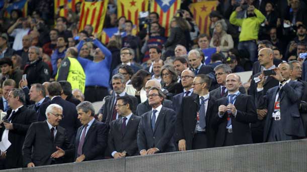 El presidente del fc barcelona aseguró que las esteladas son "una demostración cívica"