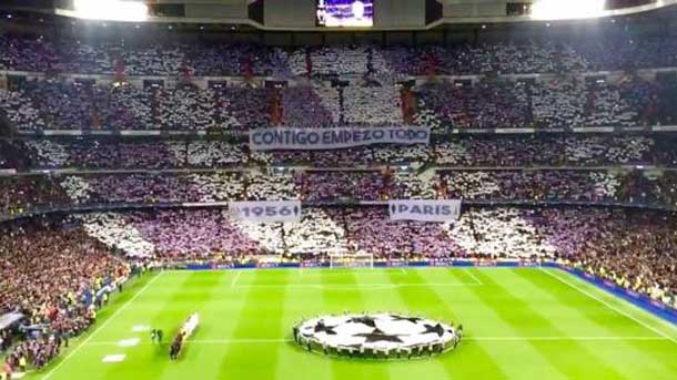 In the santiago bernabéu there was a banner devoted to the player of the fc barcelona