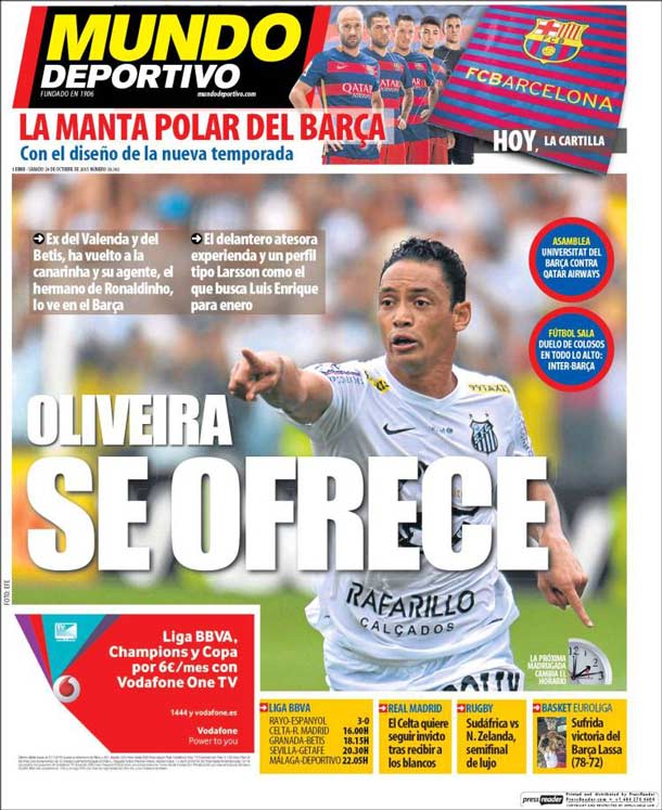Cover of the periodic sportive world, Saturday 24 October 2015