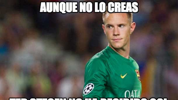 The guardameta German ter stegen went back to be reason of memes during the barça beats