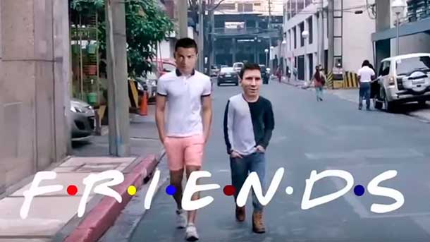 The funny video of 'friends' on messi and Christian ronaldo that is triumphing