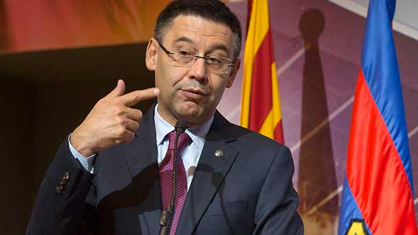 The president of the fc barcelona josep maria bartomeu doubts that his team was still in the league in case of independence catalunya