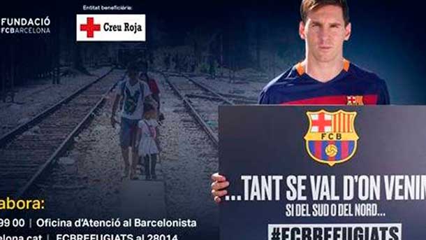 The fc barcelona, solidario with the refugees of Syrian
