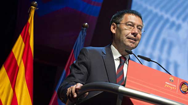 El presidente del fc barcelona critica indirectamente los arbitrajes en liga