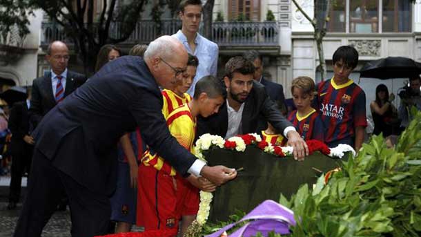 El vicepresidente institucional del fc barcelona participó en la ofrenda floral a rafael casanova