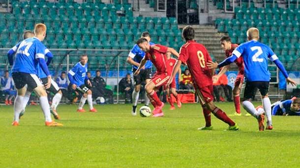 Munir Causes a penalti in front of estonia that executes deulofeu to give him the victory to españa