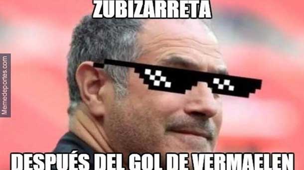 An user published a "meme" in reference to zubizarreta and vermaelen
