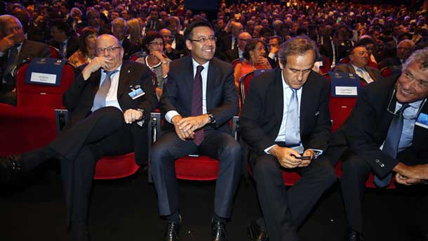 El presidente del fc barcelona se mostró "tranquilo" por el resultado del sorteo