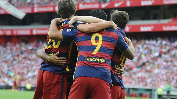 The fc barcelona marked the first goal of the team in the league bbva 2015 16