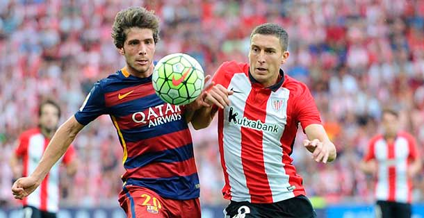 Sergi roberto, loved with his party in front of the athletic