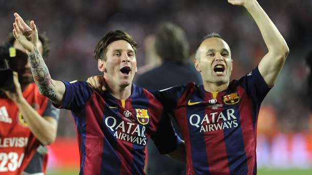 Iniesta and messi will add the same titles that xavi if they win the supercopa