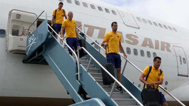 The ones of luis enrique already have landed in the airport of the prat