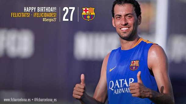The fc barcelona has homenajeado the 27 years of busquets through the social networks