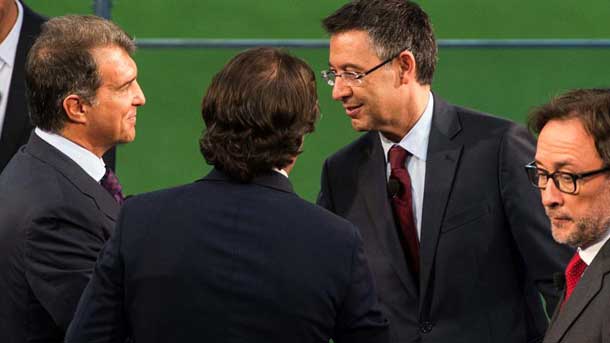 Bartomeu, laporta, benedito and freixa  enzarzaron in an electoral debate