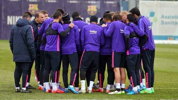 The ones of luis enrique exercised  before having party this Thursday