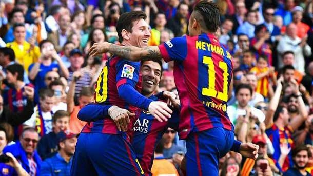 Messi, neymar y luis suárez anotan la mayoría de goles del fc barcelona