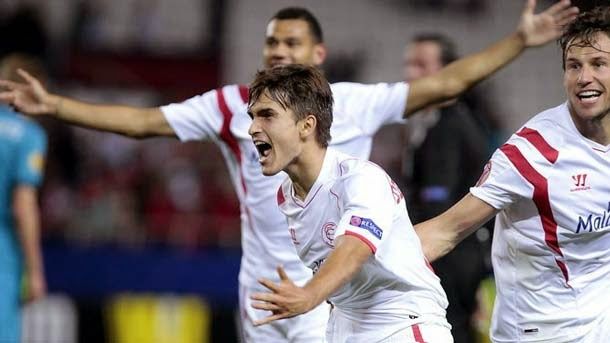 The player yielded by the barcelona marked the 2 1 for the sevilla in the europa league